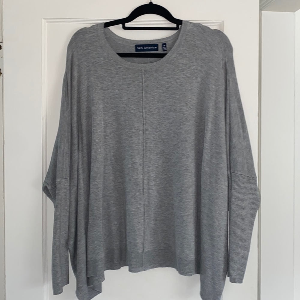 525 America grey sweater with central piping